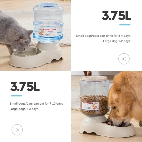 Automatic Dog Feeder Waterer High Capacity Pet Food Bowl Gravity Water Dispenser Pet Bowl for Dogs Cats 3.8 L Dog Accessories - Image 3