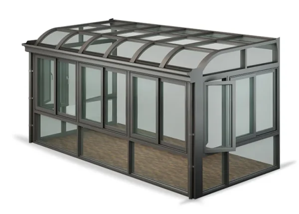 prefabricated sliding retractable sophisticated  glass house aluminum glass sunroom for house garden - Image 4