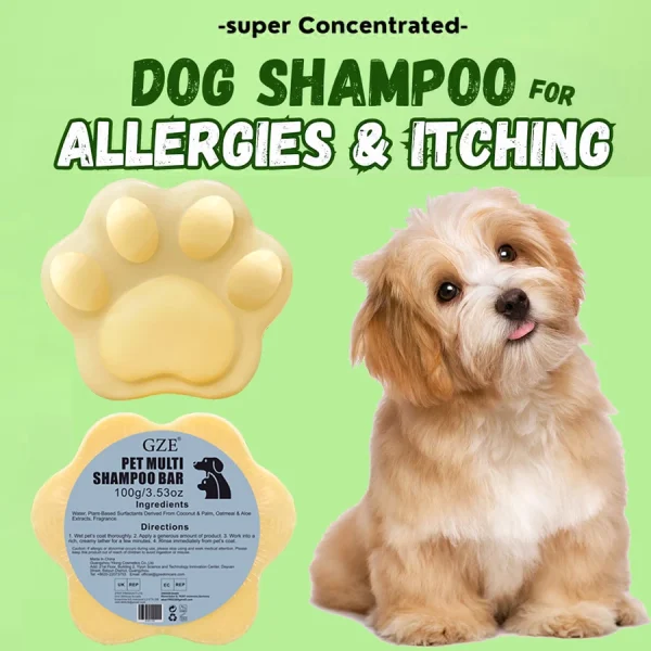 GZE Pet Shampoo & Conditioner 2 in 1 Bar Soap For Dogs & Cats - Helps Itching, Hot Spots, Irritation & Allergies, Sensitive Skin - Image 2