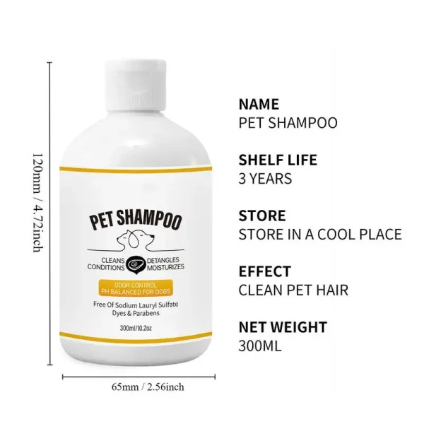 Dog Shampoo 300ml Conditioner Shampoo for Itchy Skin Relief Pet Cleaning Solution Soothes Itchy Skin Pet Bathing Shampoo - Image 6