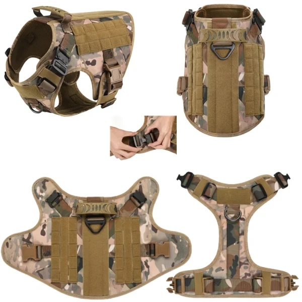 Tactical Military Vest Pet German Shepherd Golden Retriever Tactical  Training Dog Harness and Leash Set For All Breeds Dogs - Image 6