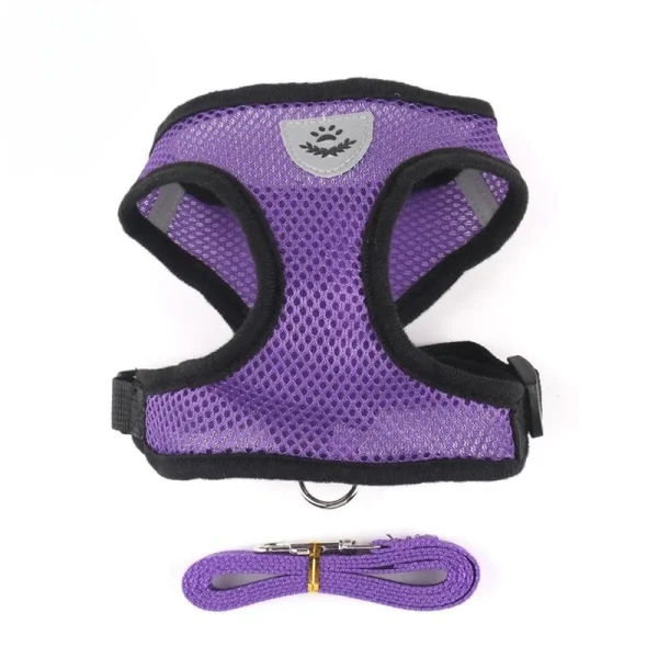 Cat Dog Harness with Lead Leash Adjustable Vest Polyester Mesh Breathable Harnesses Reflective sti for Small Dog Cat accessories - Image 5