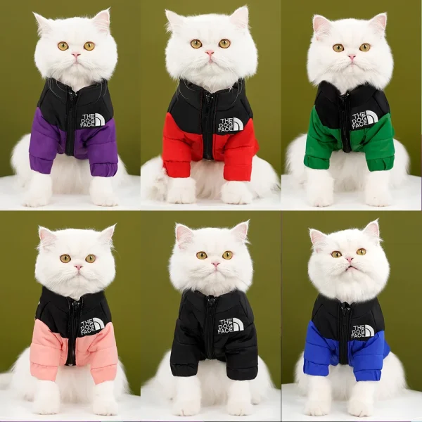 Winter Warm Cat Jacket for Medium Small Cats Cotton French Bulldog Dogs Winter Clothes Windproof Coat Puppy Pet Outfits - Image 2