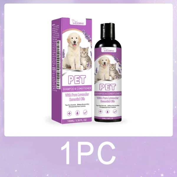 Pet Shampoo and Conditioner 2 in 1 Lavender Dry Sensitive Skin Relief Non Irritating Moisturizing Shampoo for Dogs Cats Puppies - Image 7