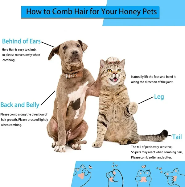 Dog Hair Remover Brush Cat Dog Hair Grooming And Care Comb For Long Hair Dog Pet Removes Hairs Cleaning Bath Brush Dog Supplies - Image 5