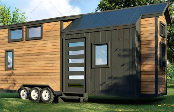Prefabricated wooden mini sandwich panel modular small house with movable chalet wheels - Image 2
