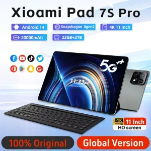 New 2025 Pad 7S pro 4K Tablet Android 14 System Dual-Mode 5G Wi-Fi 20000 mAh 22GB RAM 2 TB Storage Snapdragon 8gen2