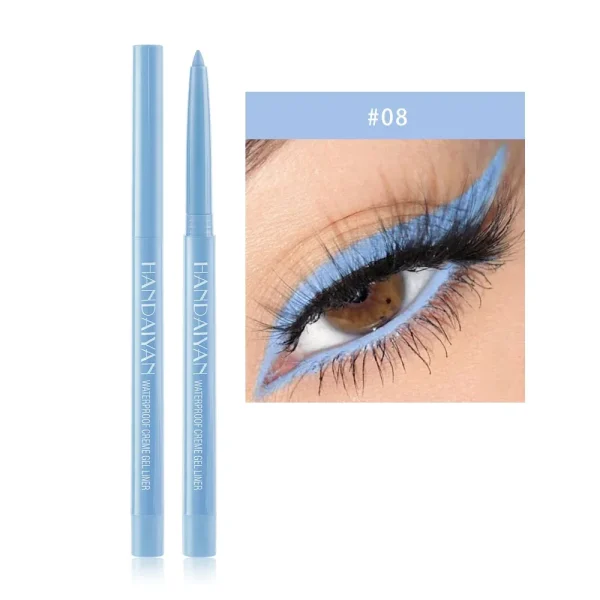 Matte Colorful Eye Liner Pen Cream 20 Colors Eyeliner Gel Pencils Option Easy To Wear Make Up Cosmetics White Yellow Blue Purple - Image 23
