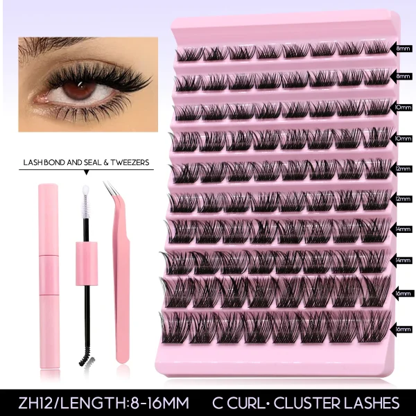 DIY Lash Extension Kit Individual Eyelash Extension Kit Cluster Lashes Kit Lash Glue Remover for Eyelash Extensions Makeup - Image 13