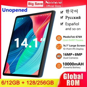 Global Version Unopened 14.1 Inch Tablet 14 Inch Android 2025 12GB+256GB 1920*1080 4G Phone Call 14inch Tablet 5G WiFi 10000mAH