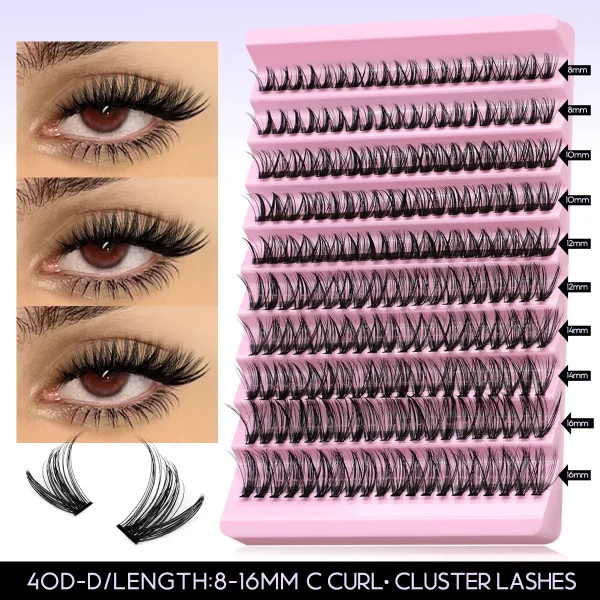 DIY Lash Extension Kit Individual Eyelash Extension Kit Cluster Lashes Kit Lash Glue Remover for Eyelash Extensions Makeup - Image 17