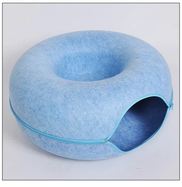 Donut Cat Bed Interactive Tunnel Pet Felt Indoor Toys Cats House Kitten Training Toy Cat Kennel Pets Supplies - Image 12