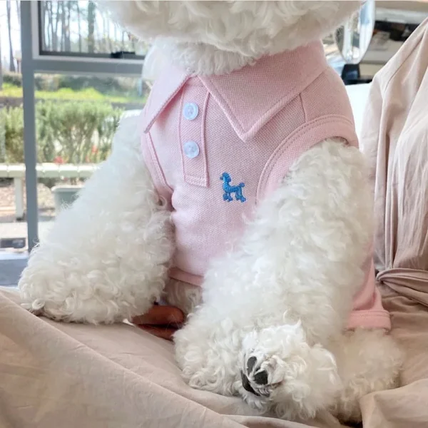 Summer Polo Shirt for Dogs Puppy Clothes Bichon Frise Chihuahua Stripe Dog Sweatshirt Dog Cooling Vest for Small and Medium Dogs - Image 9