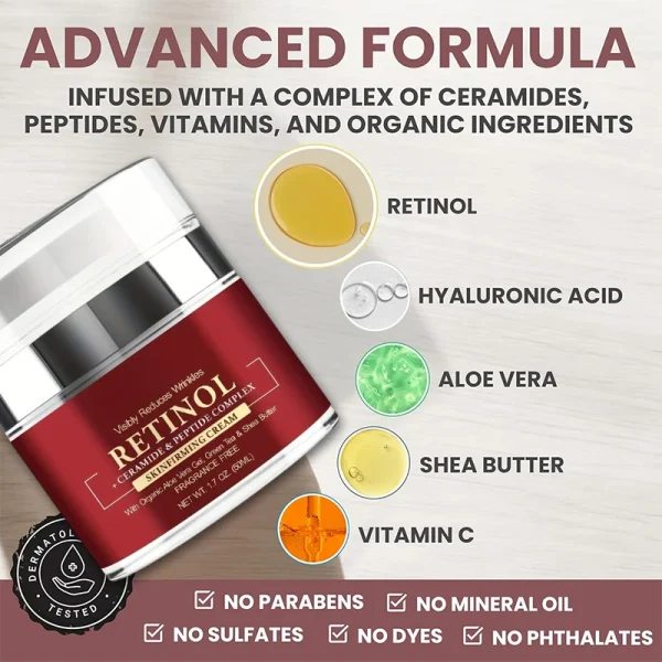 Instant Retinol Cream Wrinkle Remover Firming Lifting Anti Aging Fade Fine Lines Moisturizing Whitening Korea Repair Skin Care - Image 3