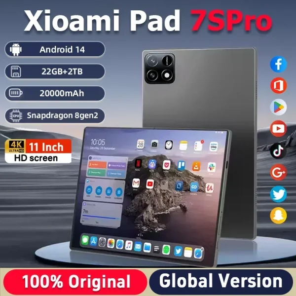 MI Pad 7 pro 2025 New Original Tablet 11 Inch Snapdragon 8 Gen 2 HD 4K Android 14 22 GB 2 TB 20000 mAh 5G Dual SIM WiFi GPS