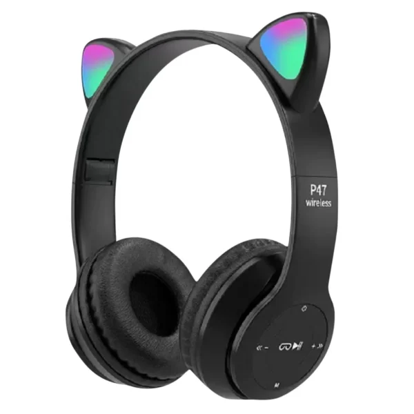 Wireless Headphones Cat Ear Gaming Headset Glow Light Bluetooth-Compatible Helmets Cute Over-Ear Headsets for Kids and Adult - Image 10