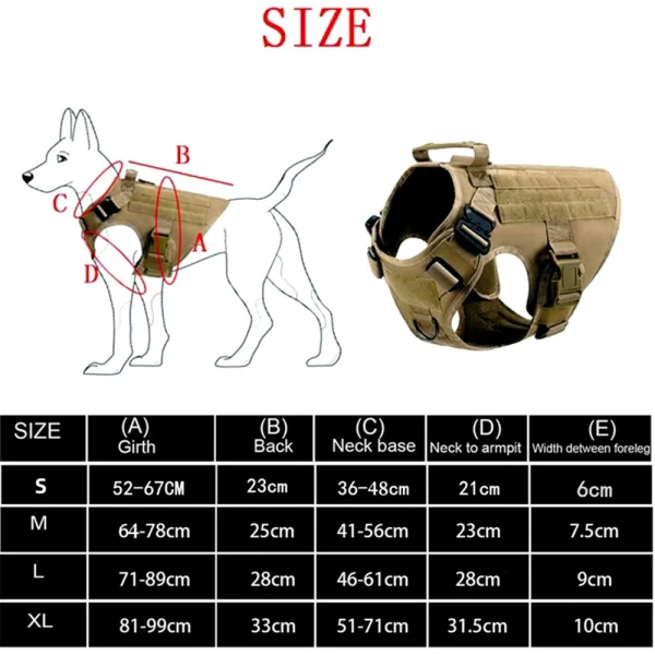 Tactical Military Vest Pet German Shepherd Golden Retriever Tactical  Training Dog Harness and Leash Set For All Breeds Dogs - Image 3