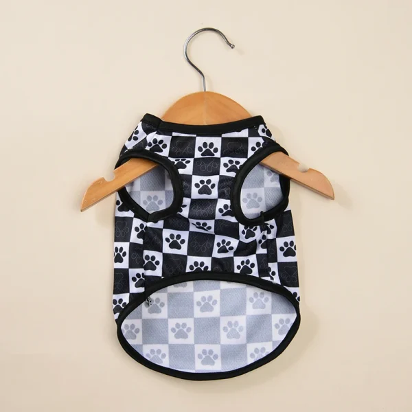 Summer Cat Vest T-shirt Mesh Breathable Paw Print Sphynx Clothes For Small Medium Dog Cats Kitten Puppy Costume Pug Pet Coat - Image 3
