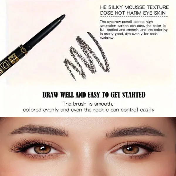 3Pcs Waterproof & Sweat-Proof Black Eyeliner Pencil - Long-LastingSmudge-Proof for Bold Eye Makeup, Easy Glide Formula for Perfe - Image 4