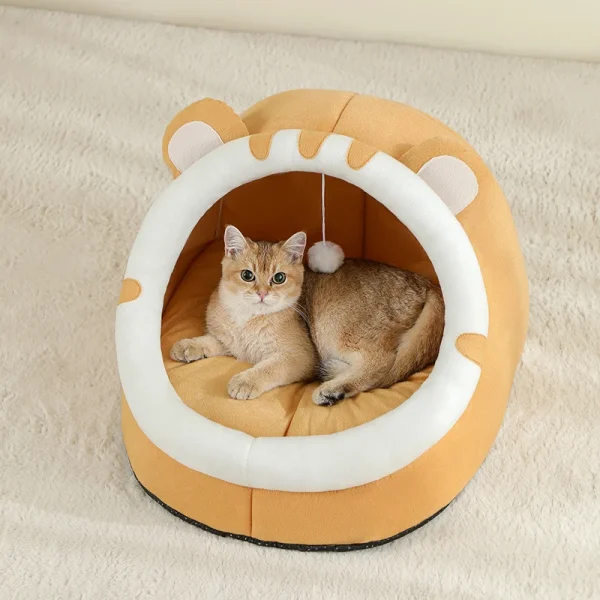 Super Cat Bed Warm Pet House Kitten Cave Cushion Cat House Warm Sleeping Dog Basket Tent Small Dog Mat Supplies Bed For Cats - Image 3