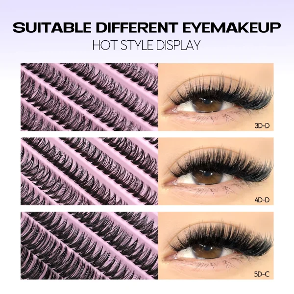 DIY Lash Extension Kit Individual Eyelash Extension Kit Cluster Lashes Kit Lash Glue Remover for Eyelash Extensions Makeup - Image 6