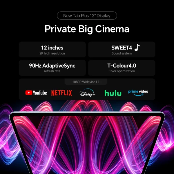 【World Premiere】Teclast T60 Plus 12" 90Hz 2K Display Android 14 L1 MTK Helio G88 6GB/128GB 8000mAh Battery 4G LTE Global Version - Image 4
