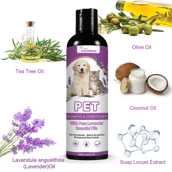 Puppy Shampoo for Dogs Dog Grooming Pet Things Flea and Tick Control Body Care Cats Hair Supplies Conditioner Knots Itching Home - Image 6