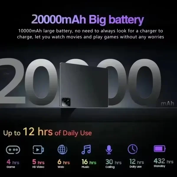 New 2025 Pad 7S pro 4K Tablet Android 14 System Dual-Mode 5G Wi-Fi 20000 mAh 22GB RAM 2 TB Storage Snapdragon 8gen2 - Image 4