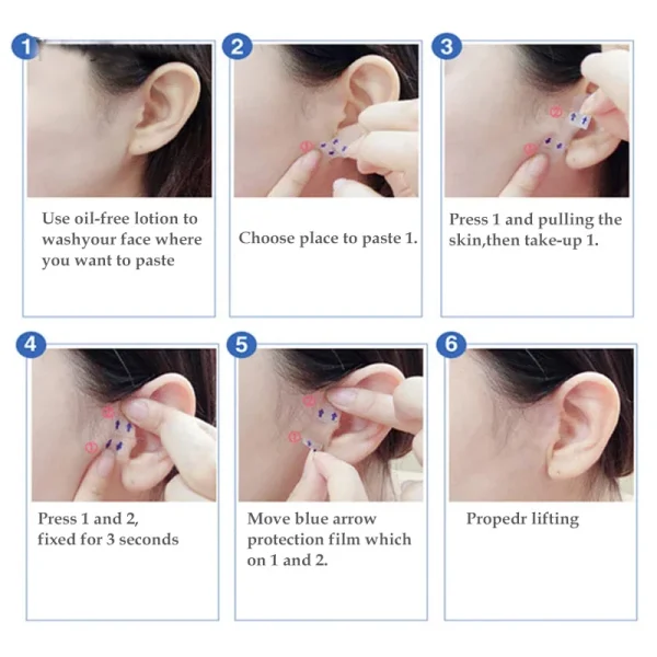 40-120PCS V-Shape Face Wrinkle Sagging Skin Adhesive Tape Lifting Face Stickers Invisible Transparent Thin Face Patche Lift Tool - Image 3