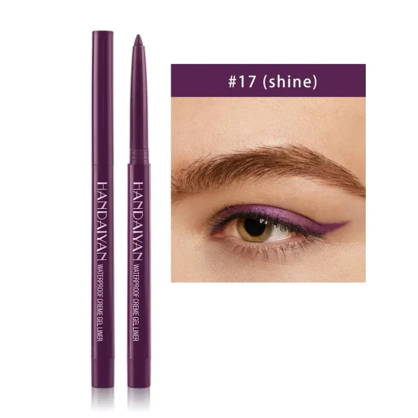 Matte Colorful Eye Liner Pen Cream 20 Colors Eyeliner Gel Pencils Option Easy To Wear Make Up Cosmetics White Yellow Blue Purple - Image 13