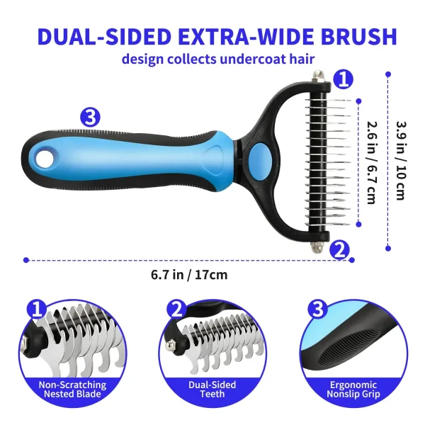 Professional Pet Deshedding Brush Dog Hair Remover Pet Fur Knot Cutter Puppy Cat Comb Brushes Dogs Grooming Shedding Supplies - Image 5