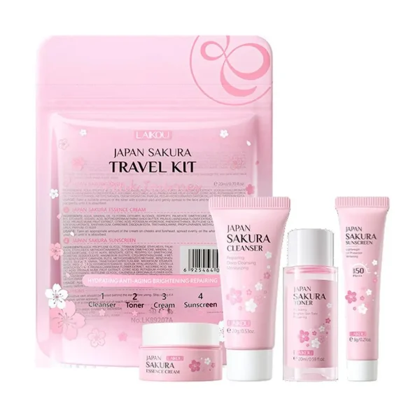 Sakura Skin Care Sets & Kits With Cleanser,Serum,Eye Cream,essence Cream Beauty Products For Women Gift Sets Routine Travel Kit - Image 8