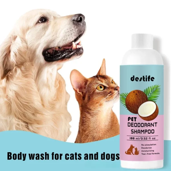 100ml Cat Dog Shampoo Body Wash Conditioner Puppy Coat Healthy Smooth Smell Deodorant Lasting Fragrance Pet Wash Care Products - Image 3