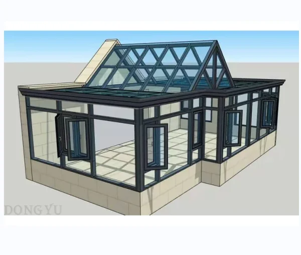 prefabricated sliding retractable sophisticated  glass house aluminum glass sunroom for house garden - Image 3