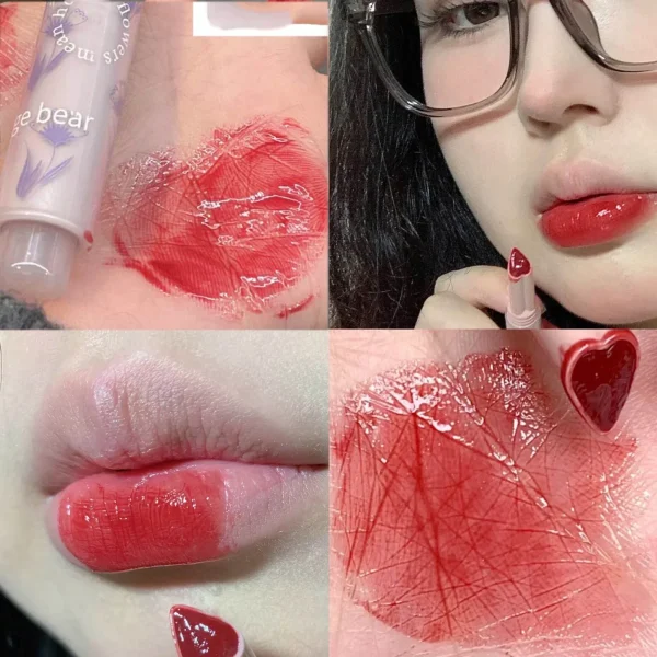 Water-light Lip Glaze Mirror Glitter Lip Tint Long Lasting Moisturising Love Heart Shape Solid Lipstick Pen Lips Makeup Cosmetic - Image 7