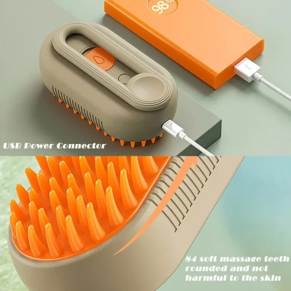 Cat Dog Steamy Brush Steam Brush Electric Sprayer for Massage Pet Grooming Tool Shedding 3 in 1 Electric Sprays Massage Combs - Image 6