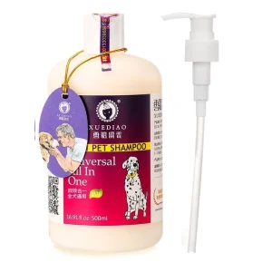 500ml Pet Shampoo and Conditioner All Natural 4 in1 Dog Shampoo Body Wash for Puppy dog Shower Gel Pet Friendly Formula 17oz