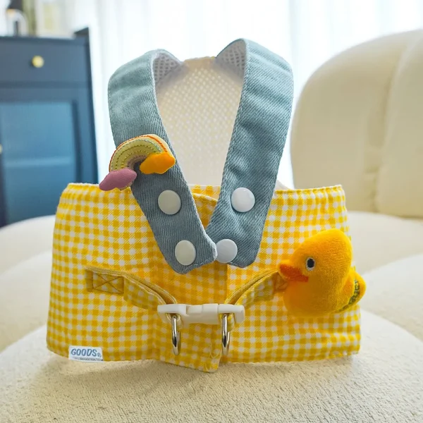 Three-piece Set Duck Frog Spring and Summer Pet Chest Harness Traction Rope Set - Breathable Fabric - For Cats & Puppies - Suita - Image 6