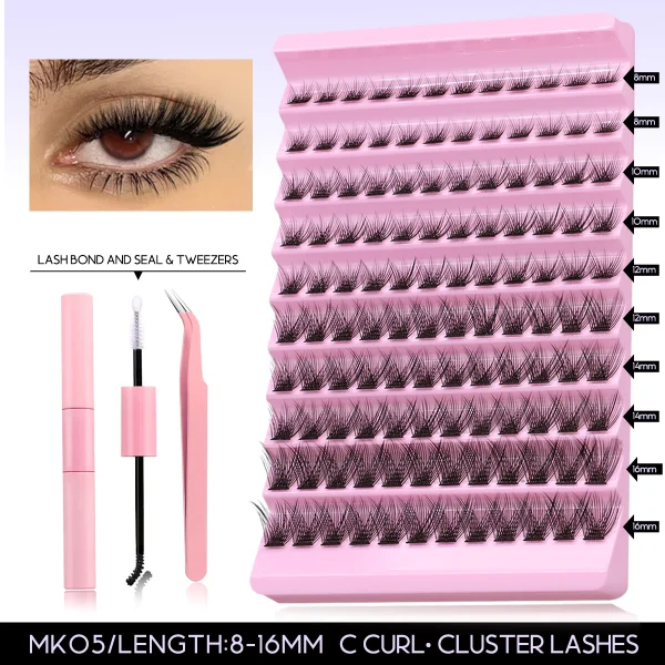 DIY Lash Extension Kit Individual Eyelash Extension Kit Cluster Lashes Kit Lash Glue Remover for Eyelash Extensions Makeup - Image 7