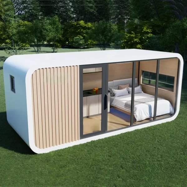 Luxurious Prefab Pod Shaped Prefabricated Movable Steel Structure Container Homes Apple Cabin Kit Houses For Sale - Image 4