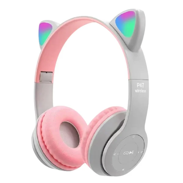 Wireless Headphones Cat Ear Gaming Headset Glow Light Bluetooth-Compatible Helmets Cute Over-Ear Headsets for Kids and Adult - Image 7