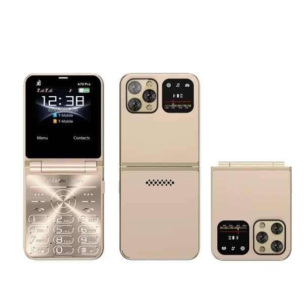 SERVO A70 PRO Flip Mobile Phone 3G WCDMA Speed Dial MP4 Player Flashlight FM Radio Foldable 2 SIM Standby Feature Phones Type-C - Image 10