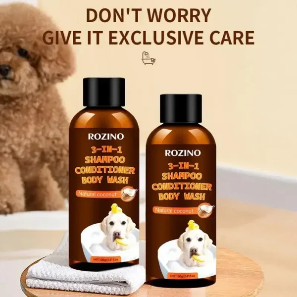 Dog Wash 3-in-1 Coconut Shampoo and Conditioner Plant-Based Organic Tearless Moisturizer Dog Shampoo and Conditioner Carpet - Image 5