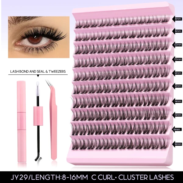 DIY Lash Extension Kit Individual Eyelash Extension Kit Cluster Lashes Kit Lash Glue Remover for Eyelash Extensions Makeup - Image 11