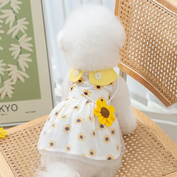 Dog Princess Dress Cute Pet Dog Mesh Dress Kitten Puppy Pet Skirt Summer Dog Dress Bow Lace Korean Poodle Chihuahua Dog Clothes - Image 3