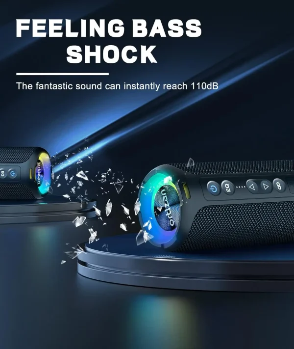 Ortizan X8Pro Bluetooth Speakers,40W Loud Portable Wireless Speaker IPX7 Waterproof Shower Speakers with Bluetooth 5.3 Deep Bass - Image 6
