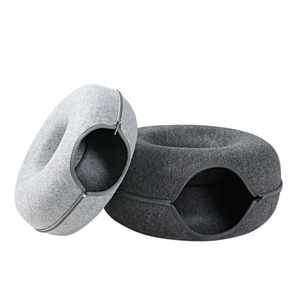 Donut Cat Bed Interactive Tunnel Pet Felt Indoor Toys Cats House Kitten Training Toy Cat Kennel Pets Supplies - Image 5