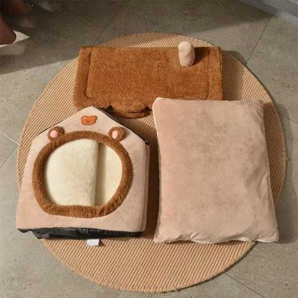Foldable Pet House Removable Washable Cat House Puppy Cave Sofa Pet Bed House for Extra Small Dogs and Small and Medium Cats - Image 3