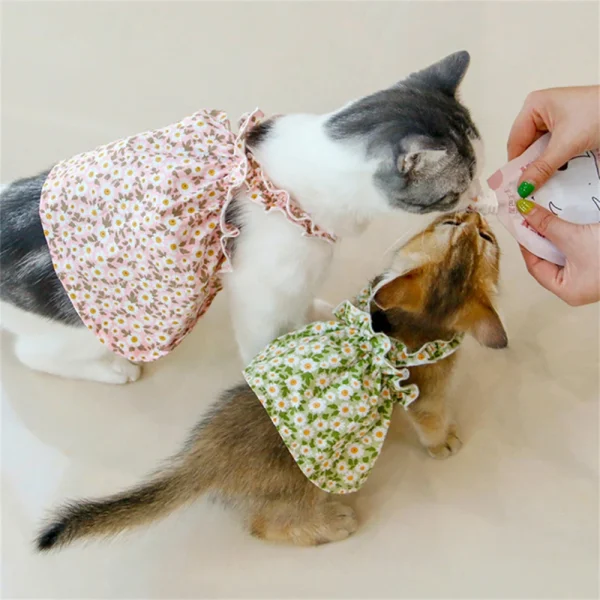 Summer Cotton Sphynx Cat Suspender Skirt Love Flower Pet Princess Dresses for Cats Gotas Katten Kedi Dog Dress mascotas Clothes - Image 5