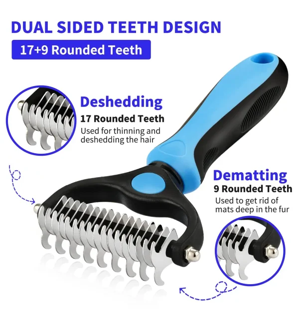 Professional Pet Deshedding Brush Dog Hair Remover Pet Fur Knot Cutter Puppy Cat Comb Brushes Dogs Grooming Shedding Supplies - Image 2